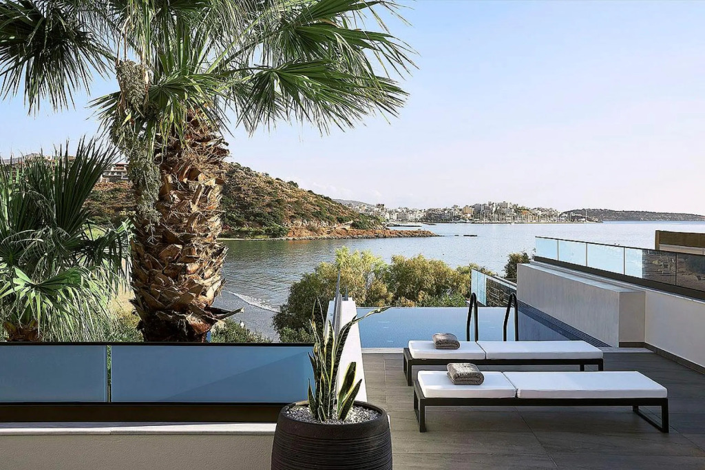 Beachfront villa with a heated pool