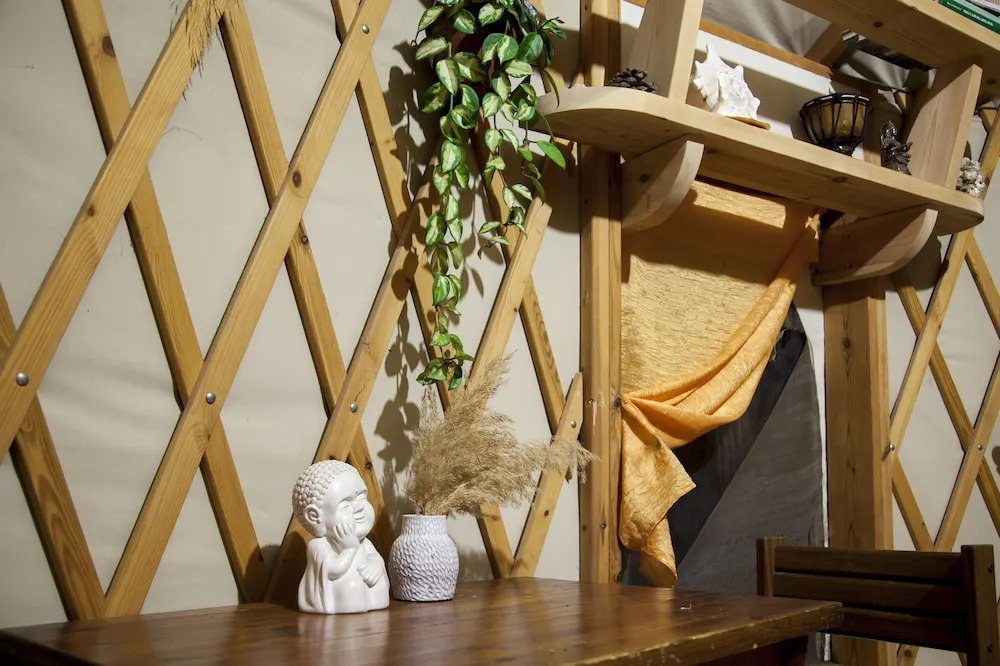 Yurt Located in a Little oak Grove