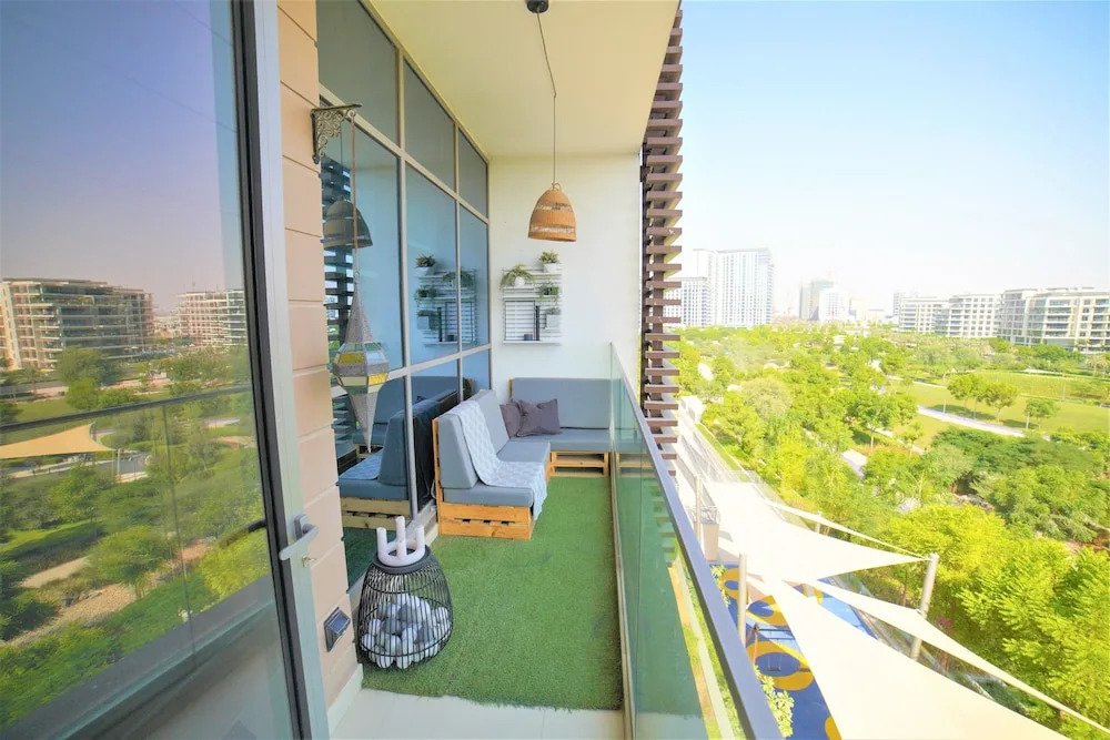 Luxurious Dubai Hills with balcony park view
