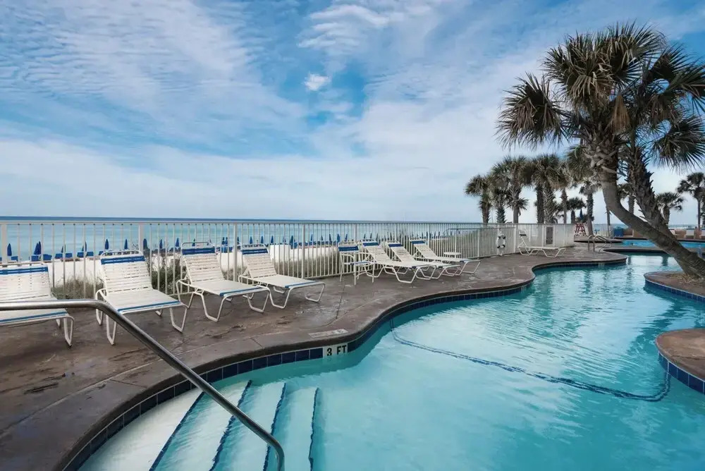 Water Park On-site! 2 Beachfront Master Suites! Corner Balcony Views!