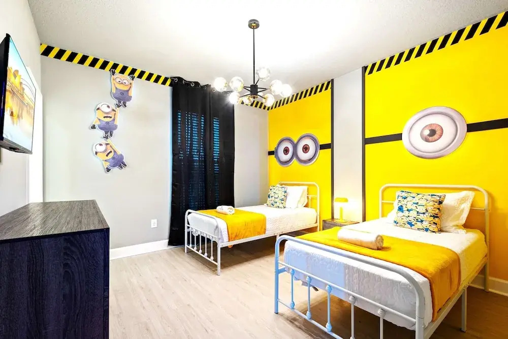 Themed Kids' Rooms, Pool & Game Loft Near Disney