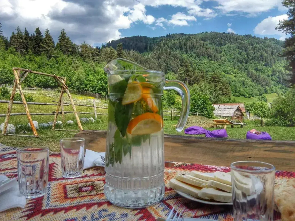 Heshkili huts Svaneti
