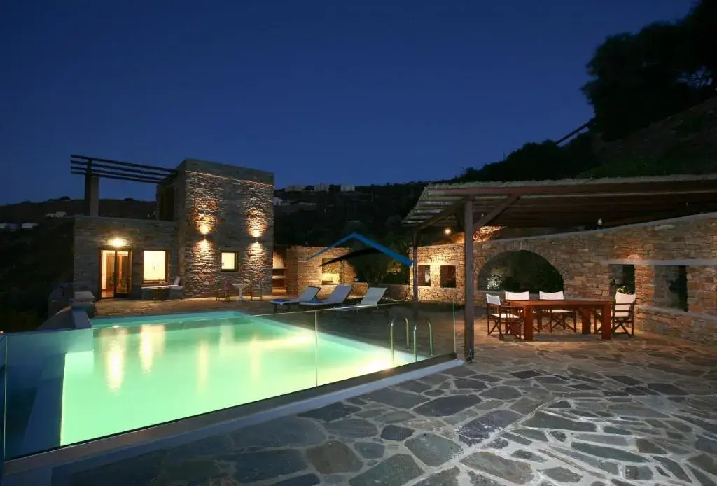 Villa Ailiea with a swimming pool and fantastic sea view near Ioulis