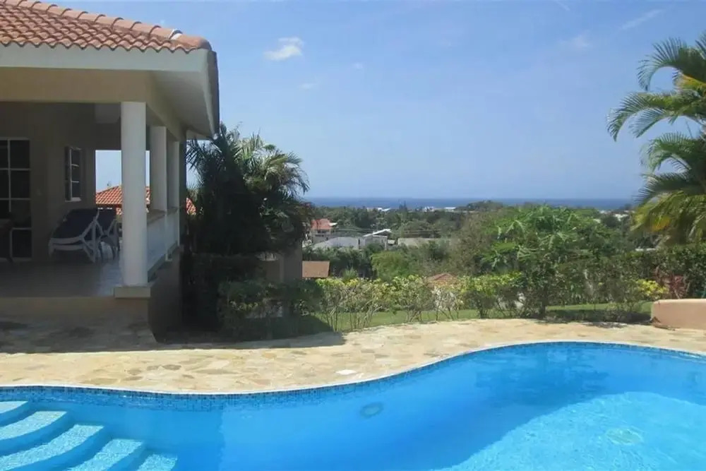 Hilltop Ocean View Villa w/ Large Pool Walking to Strip and Sosua Beach