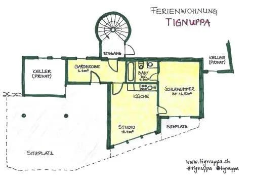 Ferienwohnung mit Sicht auf die Berge (Nähe Flims/Laax)