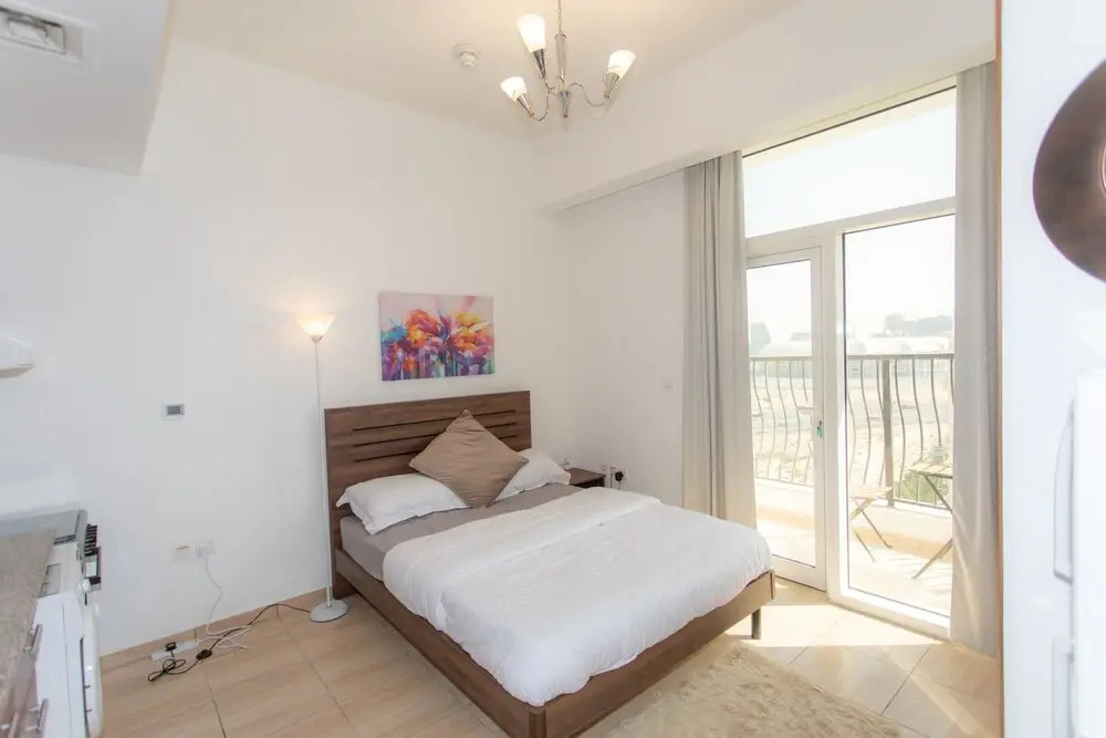 Travertine studio with stadium views