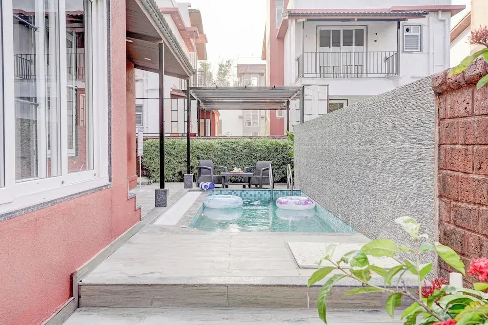 Elivaas Irene Jade 3BHK Pvt Pool Garden with Balconies