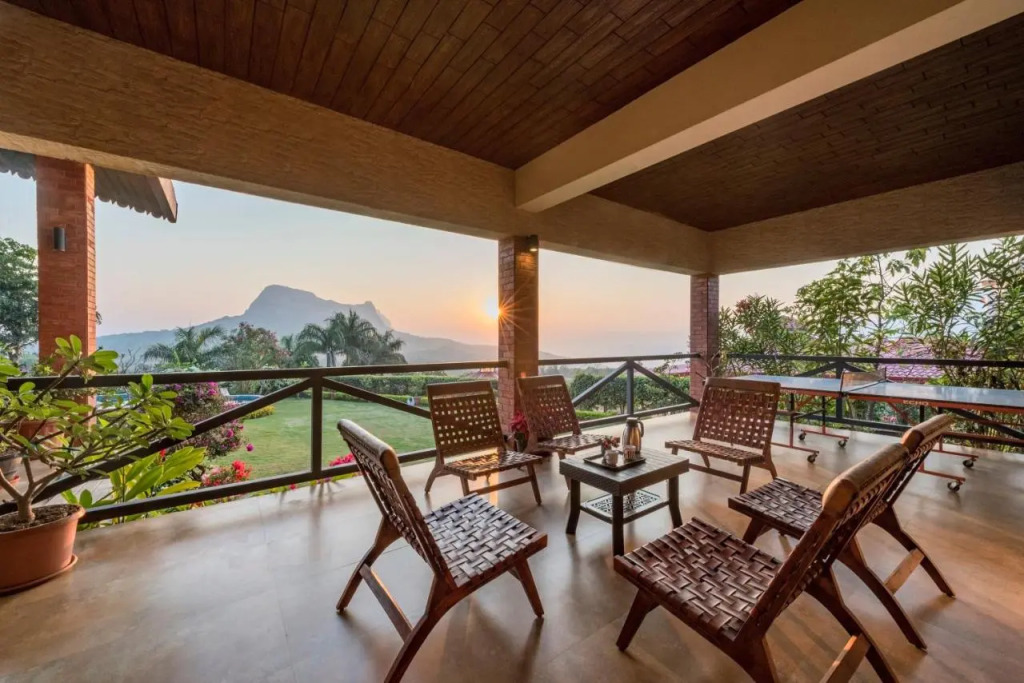 SaffronStays Althea - 4BR veg-only luxury villa with pool, jacuzzis, gourmet meals and Lohagad-Pawna lake views
