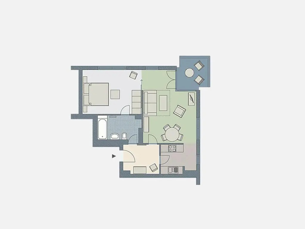 Kaiservillen Heringsdorf - Appartement mit 1 Schlafzimmer und Balkon D134