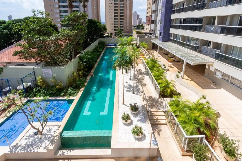 Flat com cama de casal + solteiro no 19 andar do Ed. The Expression - Setor Bueno - TH1906