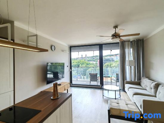 Free Parking Modern Smichov Apt Large Balcony, 10 Minutes Metro to Central