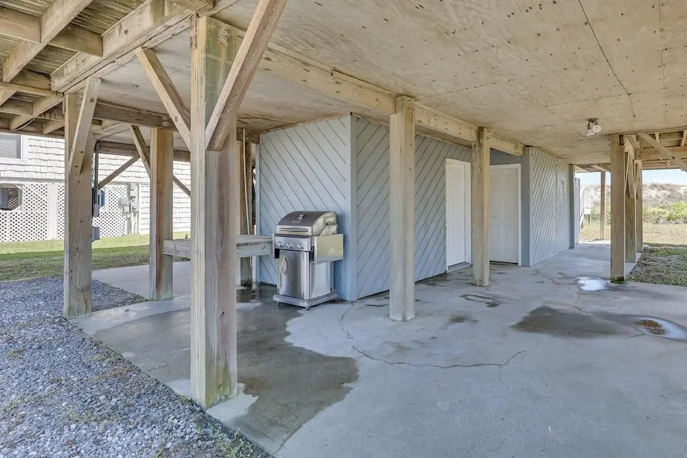 Deck & View: Oceanfront Oasis in Oak Island!