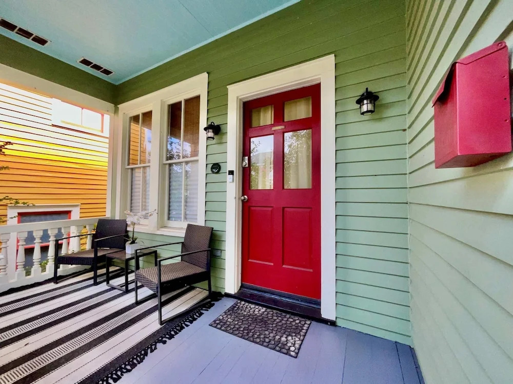 Verdant Red Door Retreat