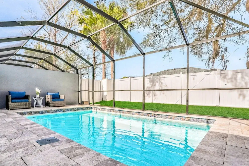 Brand-new Duplex With Screened Pool, Furnished Lanai, Grill, AC, & Washer/dryer