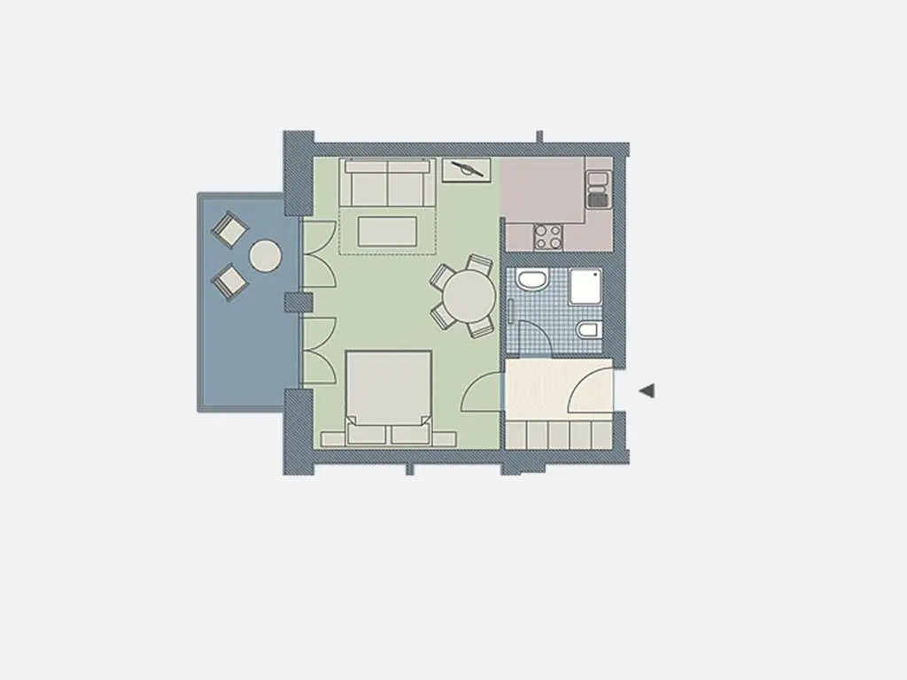 Kaiservillen Heringsdorf - 1-Raum-Appartement mit Balkon D123