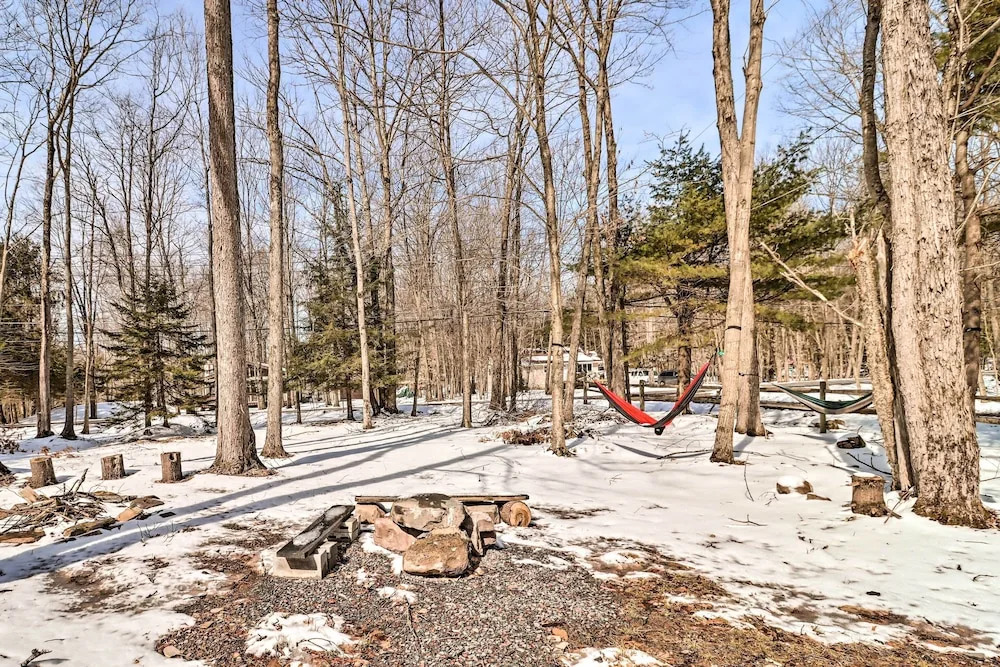 Hot Tub & Fire Pit: Modern Pocono Mountain Home