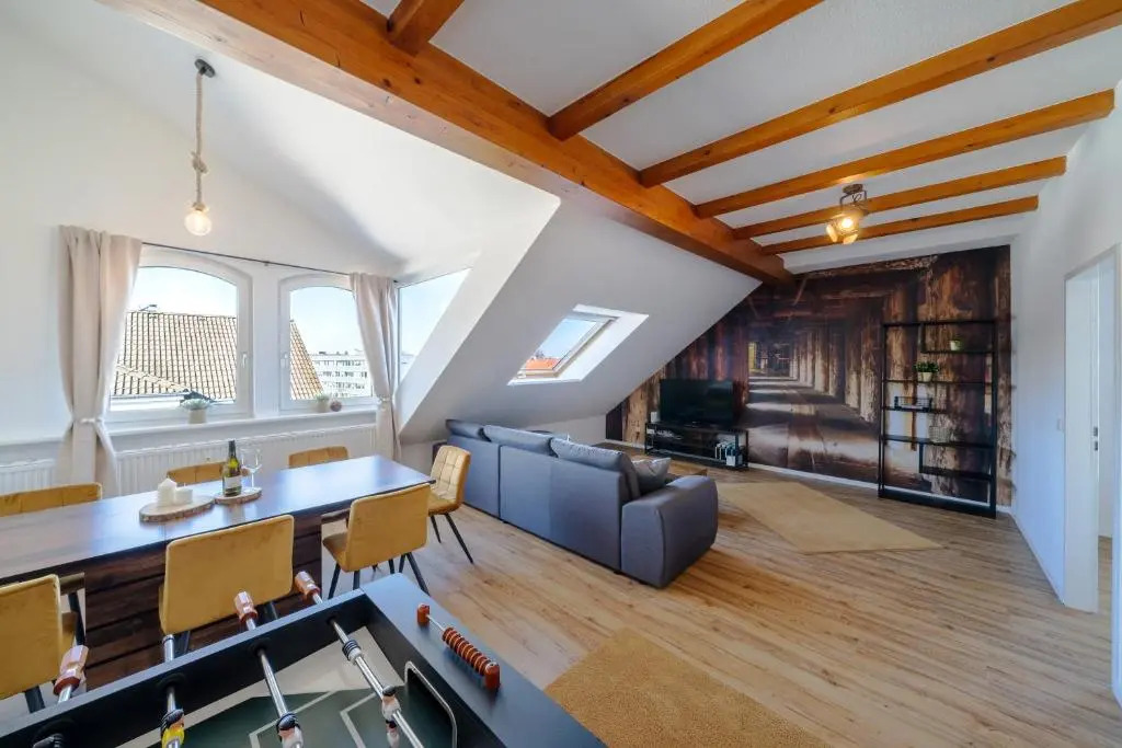 Stylisches Penthouse zentral Tischfussball 100m2 Wii