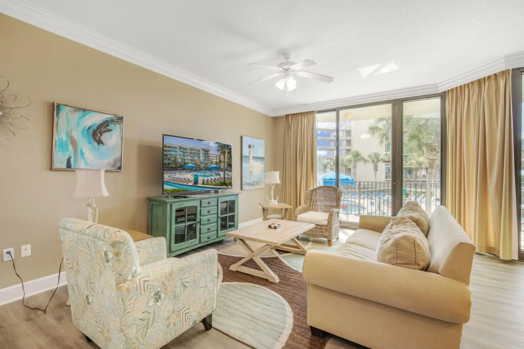 Condo on bay with boat launch and multiple pools