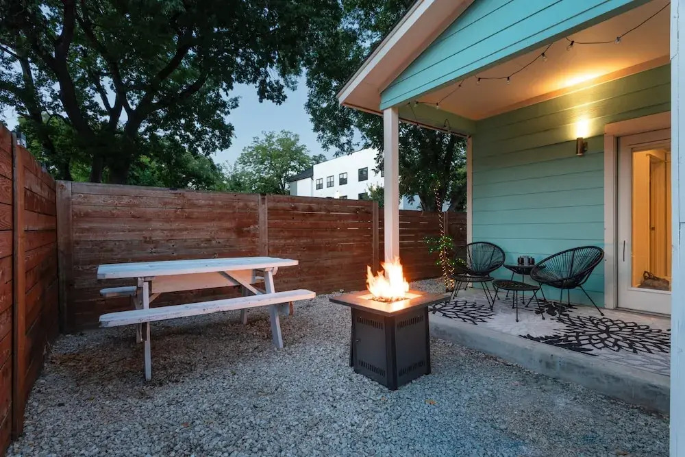Upstay Entertainment Hub w Games & Outdoor Firepit