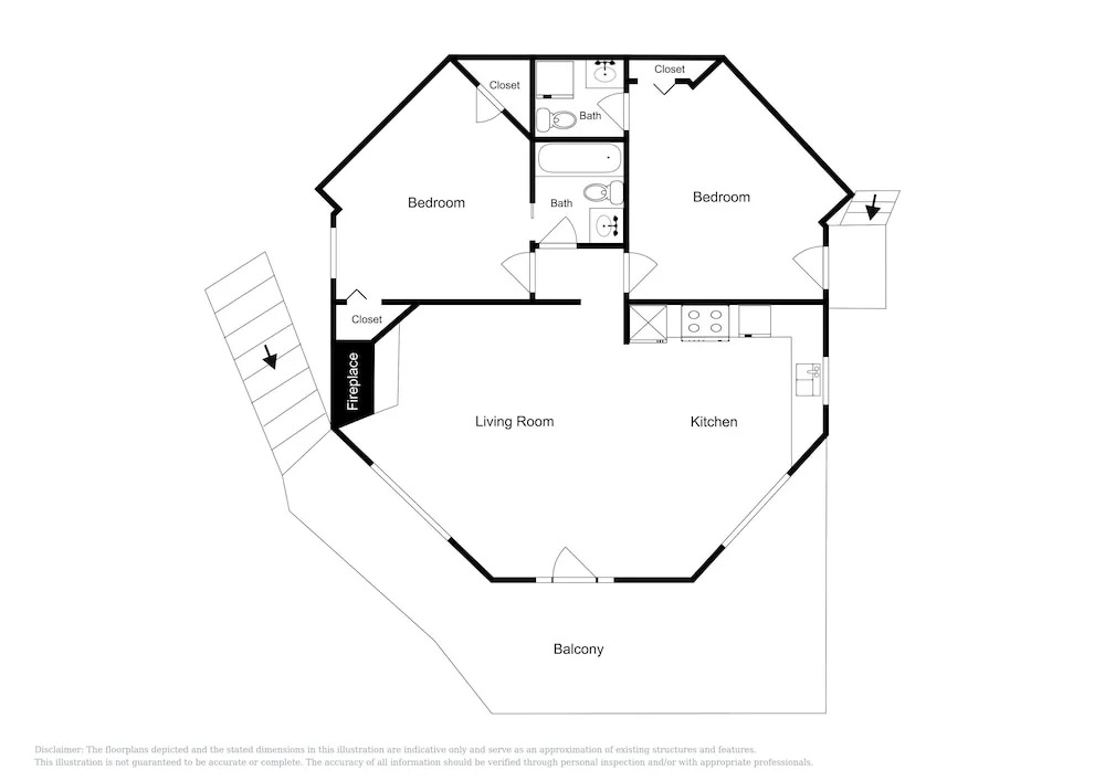 Roundette Cabin 2 Bedrooms 1.5 Bathroom Cabin