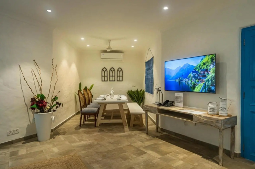 SaffronStays Kairos Zeus, Karjat - Greek style pool villa near Camp Max