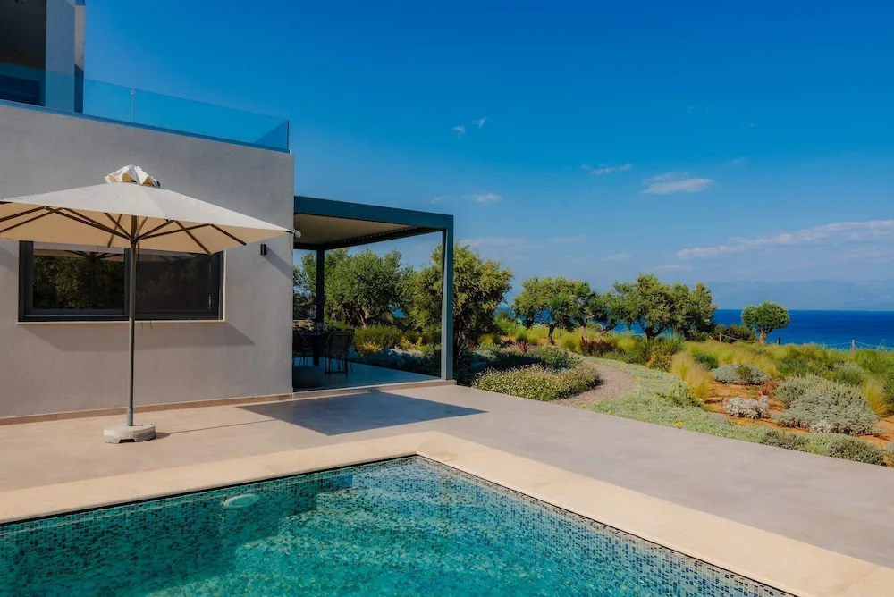 Oceanfront Villa Elaia Private Pool & Panoramic Views