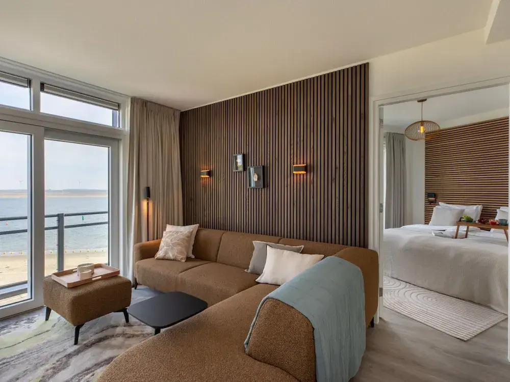 Lush apartment with water views