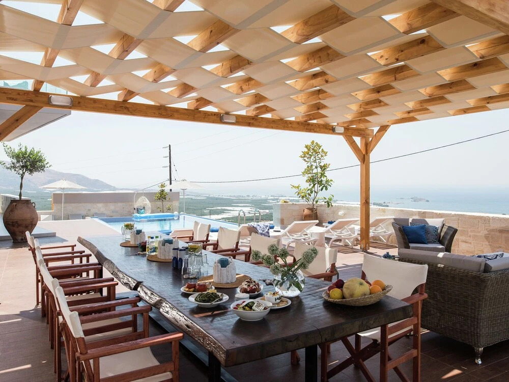 Lux Villa Near Falasarna Beach & a Restaurant, Private Pool & Sea View