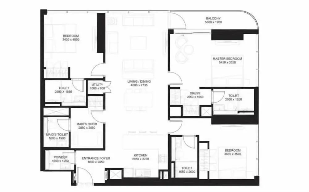 Stayshort - 3 Bed in Meydan Sleeps 7 With Skyline Views