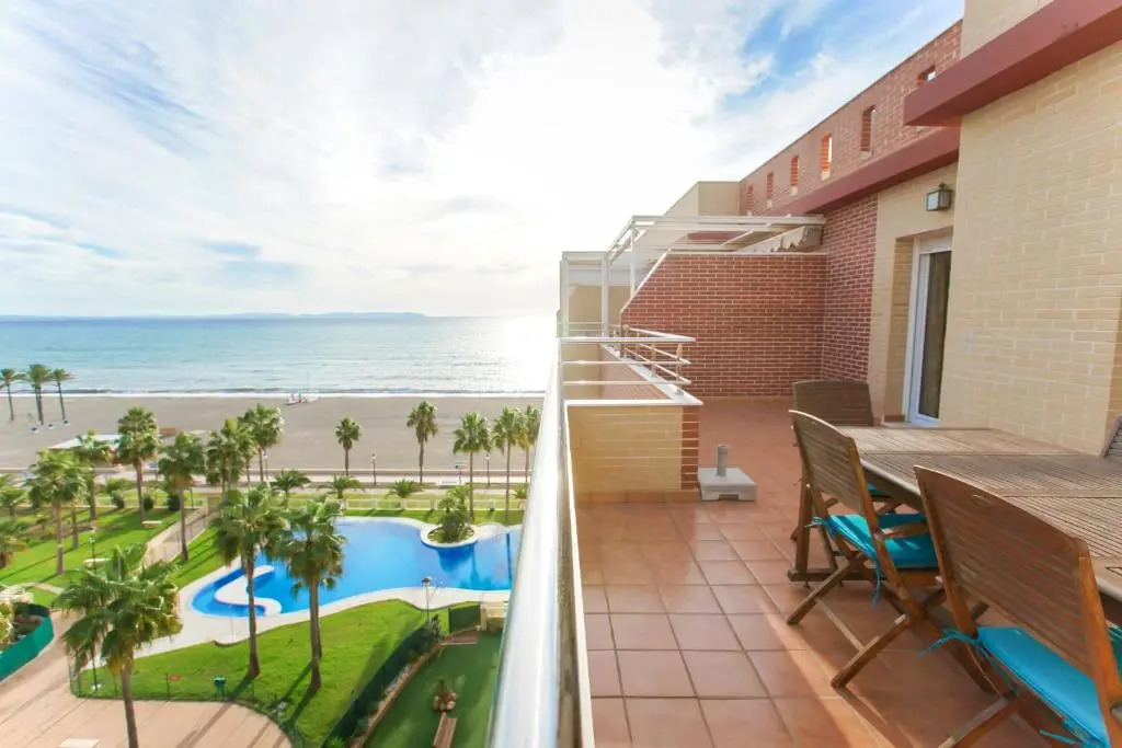 2 bedrooms appartement at Roquetas de Mar 10 m away from the beach with sea view shared pool and furnished terrace