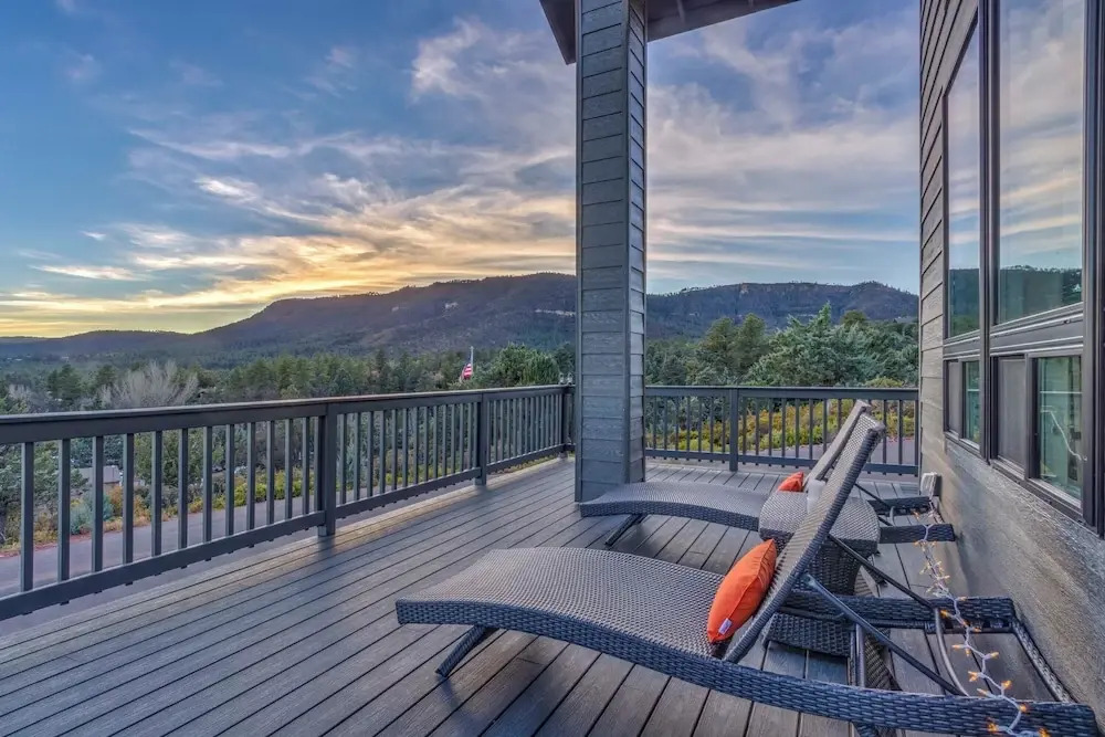 Modern Pine Retreat w/ Deck & Stunning Views!