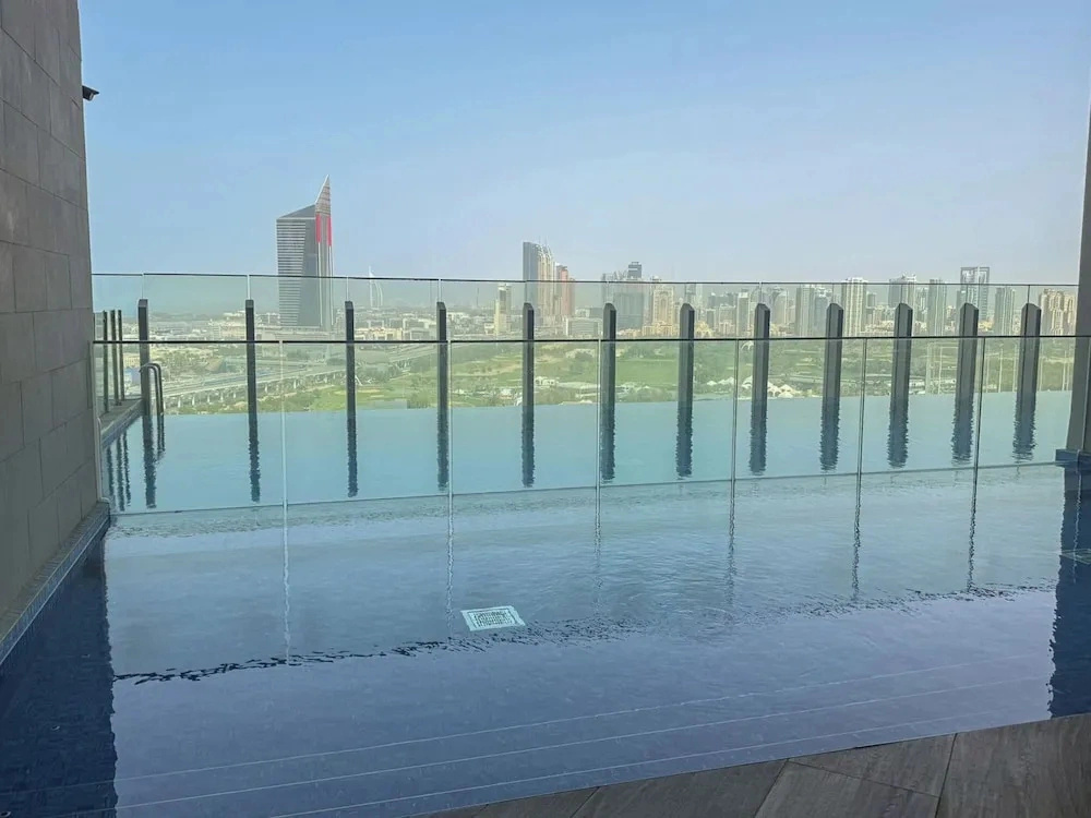 Balcony with City View 2 Bedroom - JLT Dubai Close to Metro & Marina by Heaven Crest Vacation Homes