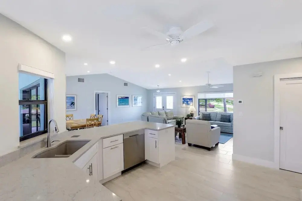 Pet-friendly waterfront home on key lot with view