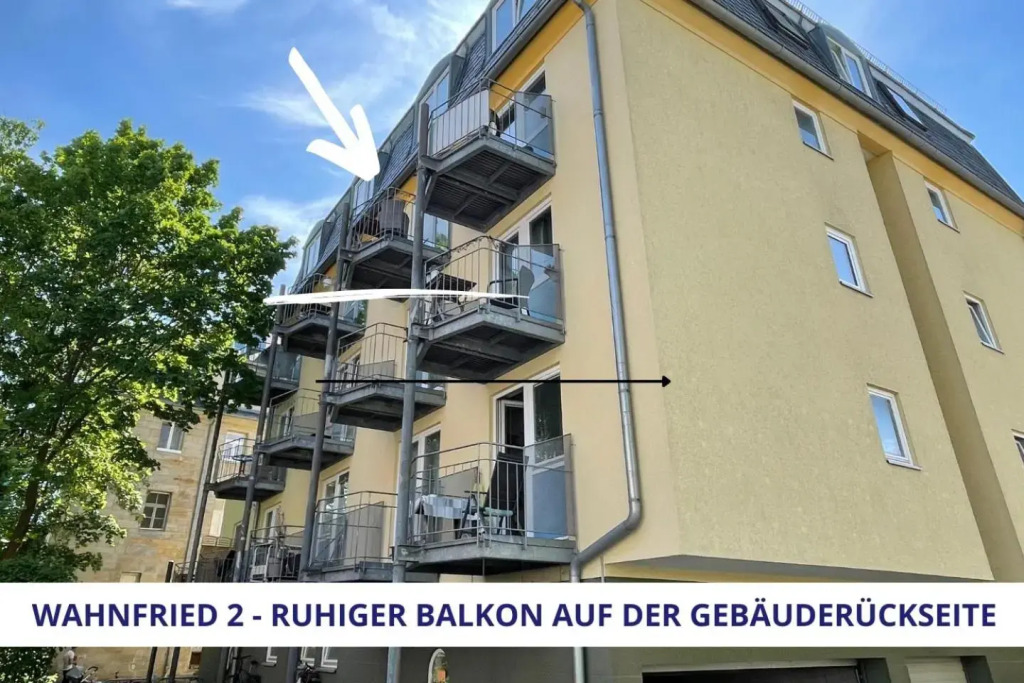 Apartment Wahnfried No2 - citynah wohnen mit Küche, Duschbad und Balkon