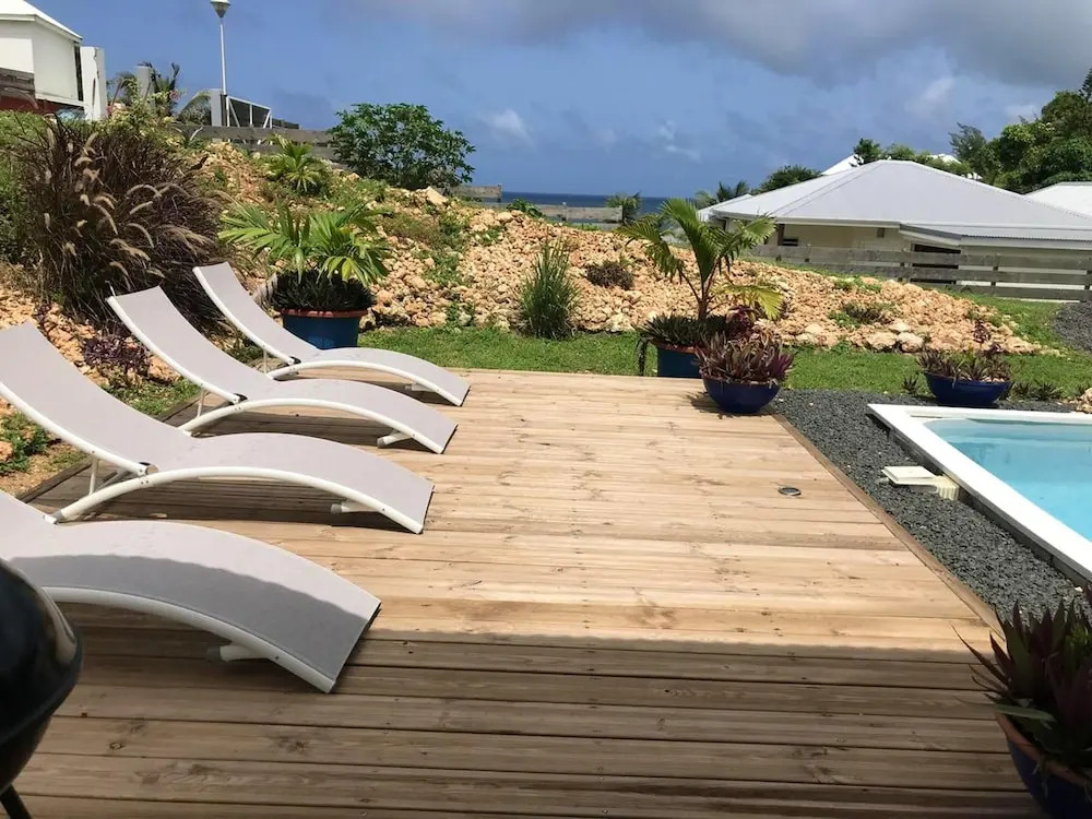 Villa With 2 Bedrooms in Le Moule, With Wonderful sea View, Private Pool, Enclosed Garden