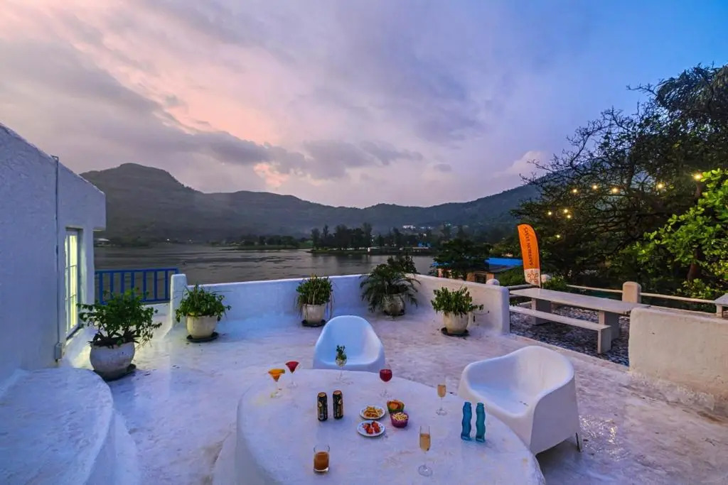 SaffronStays Kairos Athena, Karjat - Greek style pool villa near Camp Max