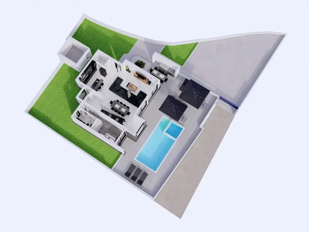 Modern Sea View Villa, Private Pool, Whirlpool, Calm & Beach Near