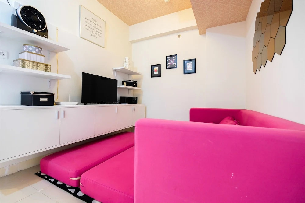 Furnished Green Pramuka 1BR Apartment with Modern Style and City View