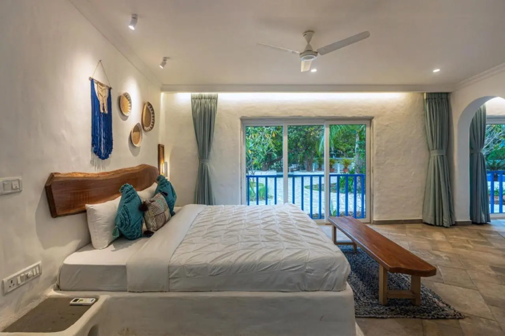 SaffronStays Kairos Zeus, Karjat - Greek style pool villa near Camp Max