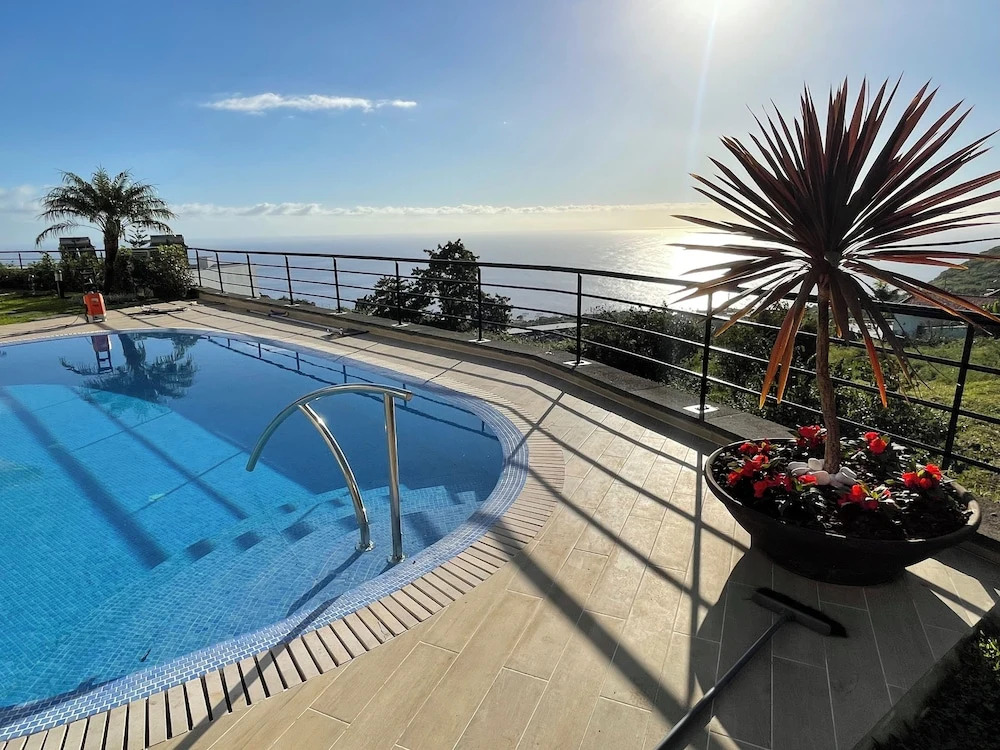 Luxury villa with private heated pool, garden and views of the sea and mountains