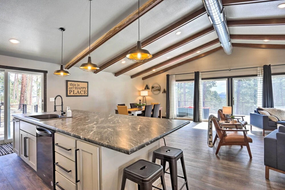 Modern Lead Cabin w/ Private Hot Tub & Fireplace!