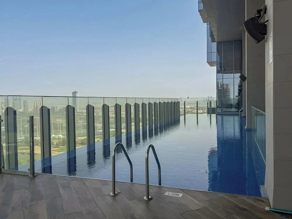 Balcony with City View 2 Bedroom - JLT Dubai Close to Metro & Marina by Heaven Crest Vacation Homes