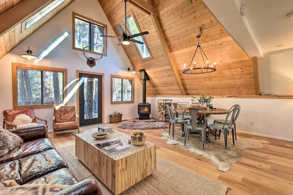 Deck & Forest Views: Munds Park A-frame Cabin