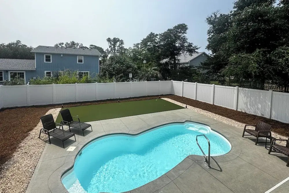 Oak Island Home w/ Pool: Walk to Long Beach!