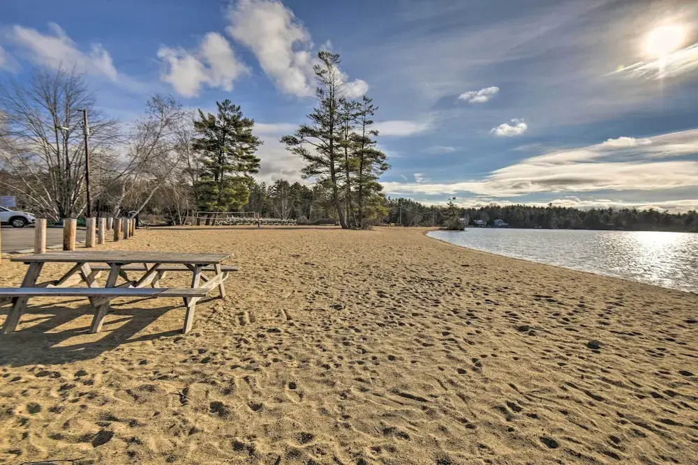 Walk to Water: Lake Winnipesaukee Home w/ Hot Tub