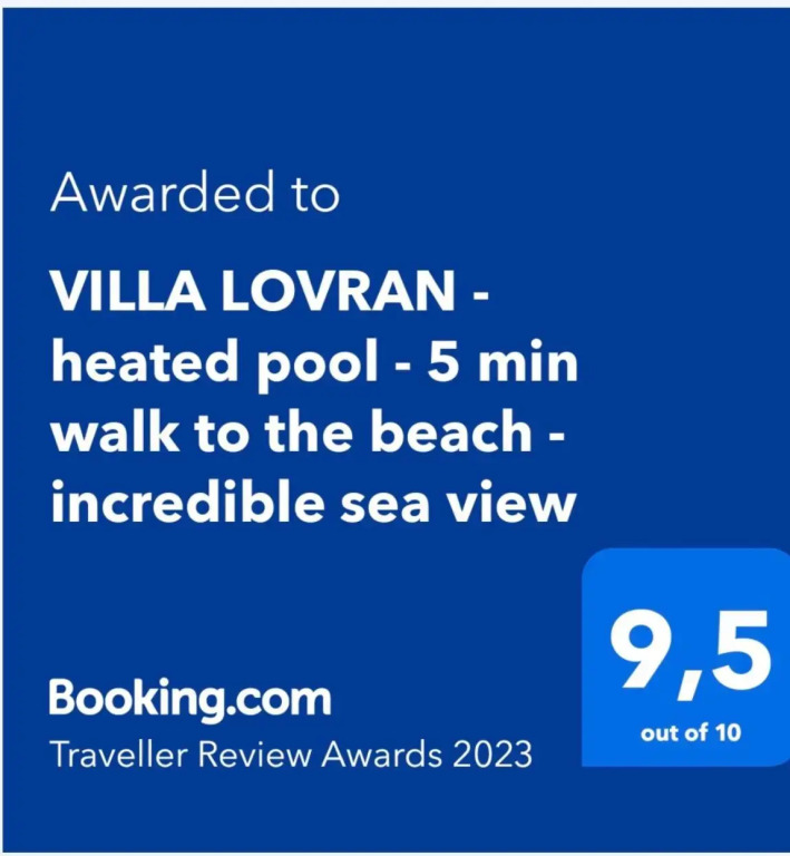 VILLA LOVRAN - heated pool - 5 min walk to the beach - incredible sea view
