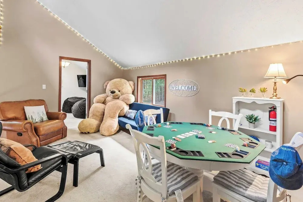 Poconos Escape w/ Game Room, Poker Loft, Fire Pit + Spacious Deck