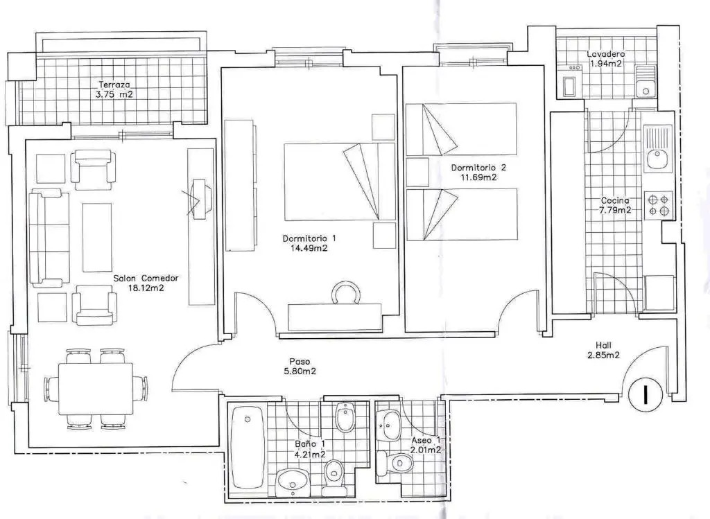 Apartamento 2 dormitorios en la mejor zona de Roquetas