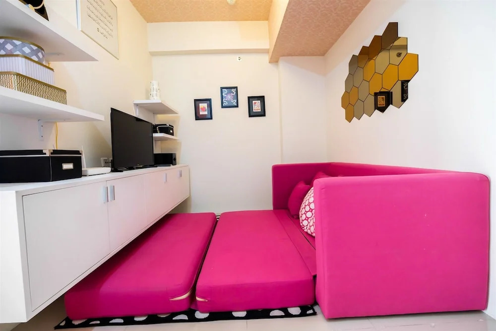 Furnished Green Pramuka 1BR Apartment with Modern Style and City View