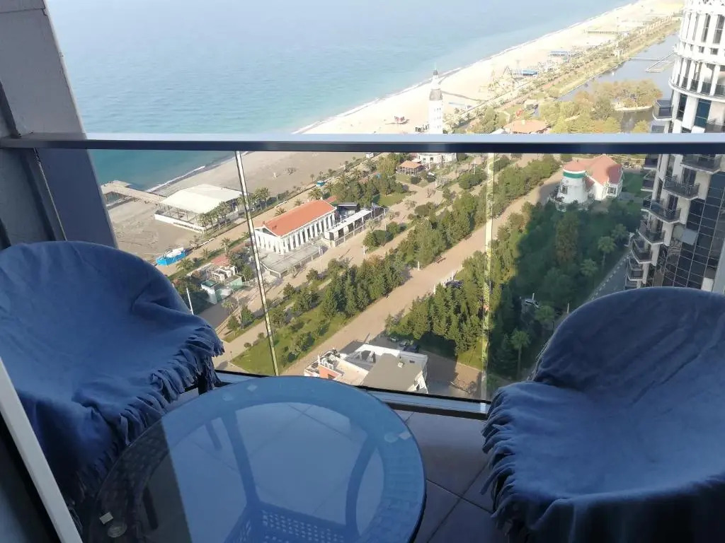 Sea to sky beachfront studio apartment with stunning sea views in Batumi